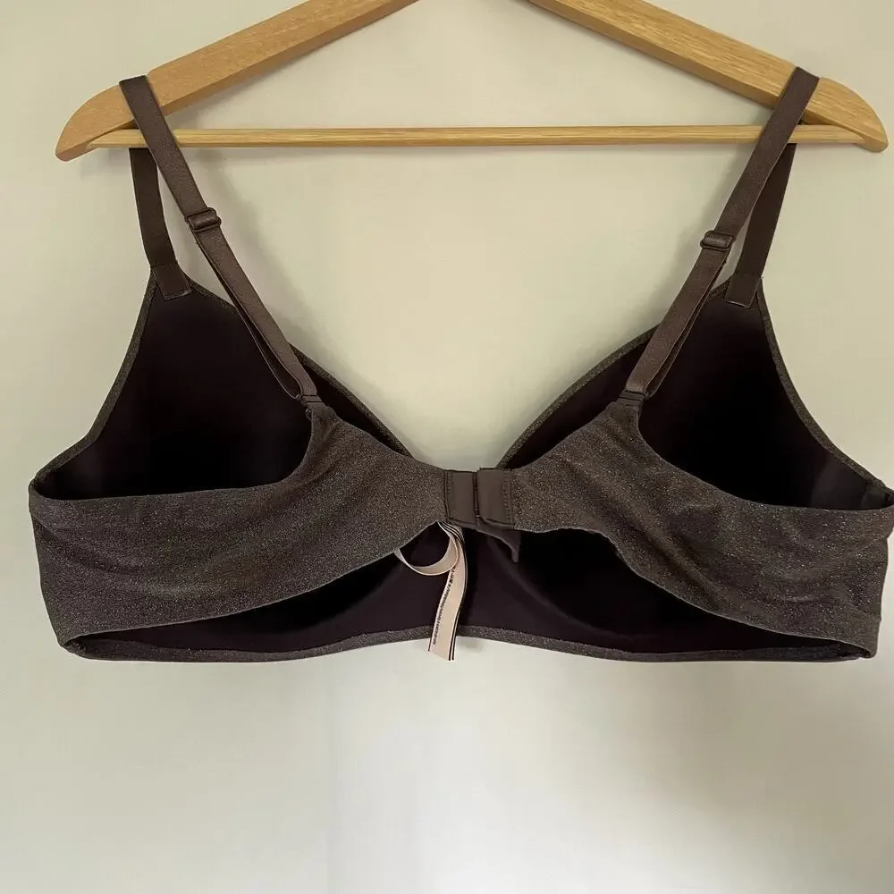 Victoria's Secret purple sparkly t-shirt lightly lined wireless bra women's 40C - Picture 3 of 5